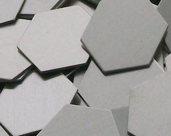 Aluminum Hexagons - 12 Gauge, various sizes