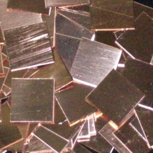 Lamiere grezze per stampaggio quadrato in rame - calibro 22 - quantità 5, lamiere grezze per stampaggio manuale in metallo, lamiere di rame, Bopper, varie dimensioni disponibili *