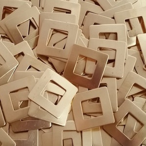 NuGold Square Washers - 20 Gauge - Qty 5, NuGold Hand Stamping Blanks, Stamping Supplies, Bopper, Washer Blanks, Stamping Supplies