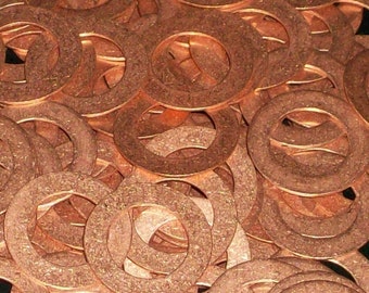 Copper Washers - 18 Gauge, stamping blanks, metal blanks, stamping blanks, Bopper, etching blanks, embossing blanks, washer blanks