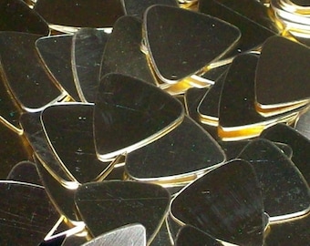Brass Guitar Picks Stamping Blanks - 3/4" x 7/8" x 22 gauge - Qty - 5, USA Made!