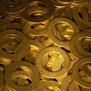 Brass Washers - 1 1/4" X 7/8" X 22 Gauge - All Sales Final