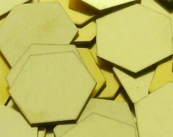 Brass Hexagons - 20 Gauge - Qty 5, stamping blank, metal stamping, stamping supplies, etching blank, embossing blanks, hexagon blanks