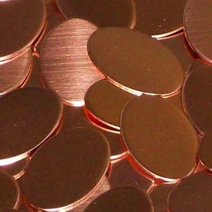 Copper Ovals - 18 Gauge, stamping blanks, metal blanks, oval blanks, Bopper, copper blanks, metal stamping supplies, engraving blanks *