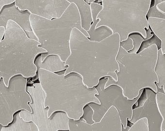 Aluminum Fox Head Stamping Blanks - 1 1/8" x 1 1/4" x 12 gauge - Qty 3, pet id tags, etching blanks, solid aluminum, Bopper, solid aluminum