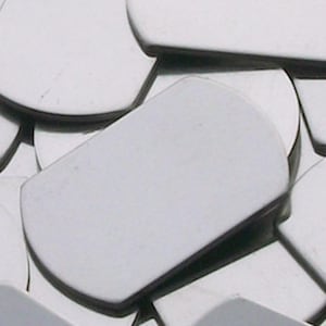 Pewter Dog Tag Stamping Blanks - 14 gauge - Qty 3, choose between 1 1/8&quot; x 2&quot; or 1&quot; x 1 1/2&quot;