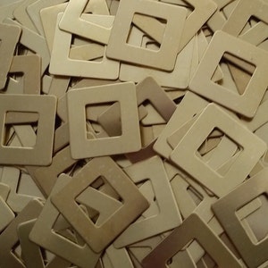 Brass Square Washers - 18 Gauge - Qty 5, Brass Hand Stamping Blanks, Stamping Supplies, Bopper, Washer Blanks, Stamping Supplies