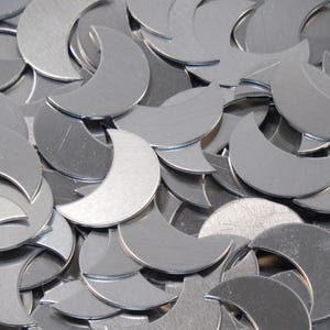 Aluminum Crescent Moons 1" x 22 gauge - 1 LOT (58 pcs.) - All Sales Final