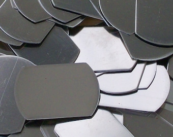 Aluminum Dog Tags - 12 Gauge - Qty 3, choose between 1 1/8" x 2" or 1" x 1 1/2"