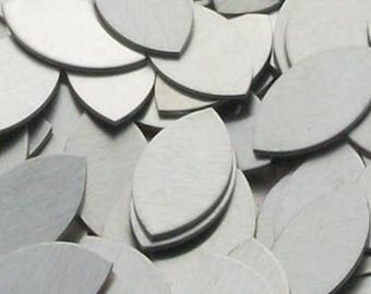 Aluminum Football / Eye / Leaf / Rugby Ball Shape - 1 1/4" x 2" x 14 Gauge - Qty 3, USA Made