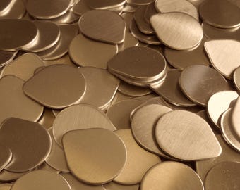 Solid Commercial Bronze Tear Drop Stamping Blanks - 16 Gauge - Qty 5, three sizes available - use drop down menu to make your size selection