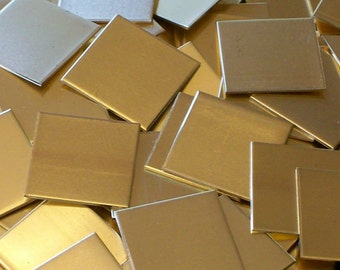 NuGold Squares - 18 Gauge, stamping blanks, metal blanks, hand stamping metal supply, jewelers gold blanks, stamping sheets
