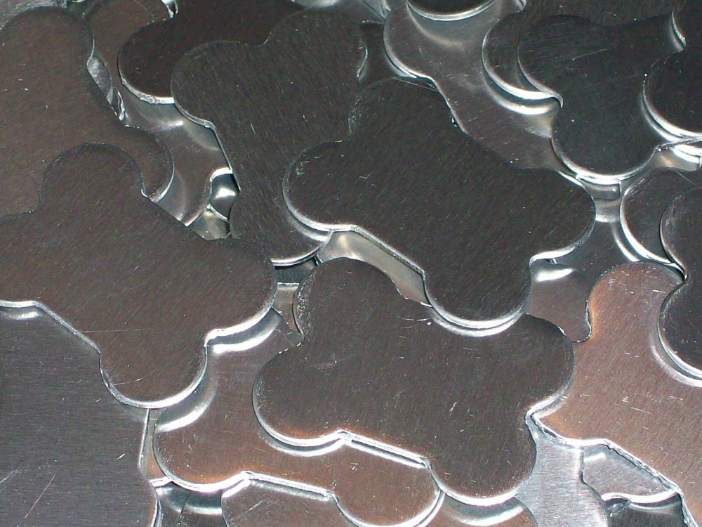 Aluminum Dog Bone - Qty 3,  Dog Tags, Bopper, Key Chain, Stamping Bla…
