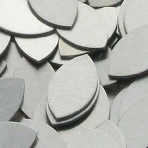 Aluminum Football / Eye / Leaf / Rugby Ball Shape - 1/2&quot; x 7/8&quot; - Qty 5 - USA Made!