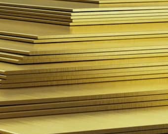 Solid Brass Sheet Stock Mill Finish C260 - 14 - 24 Gauge