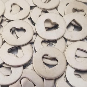 Nickel Silver Heart Discs - 16, 18, 20 & 22 Gauge