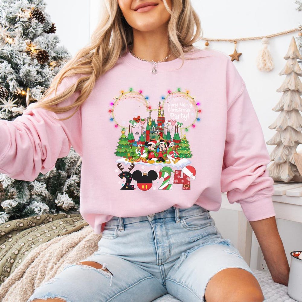 Disney Christmas Sweatshirt, 2024 Christmas Disney Sweater, Family Christmas Disney Hoodie, Matching Disney Christmas, Disneyland Christmas