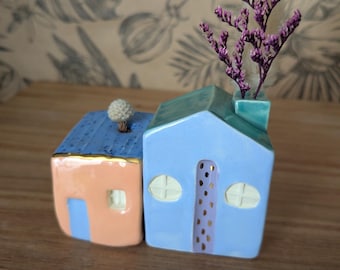 Blue XL ceramic house #3