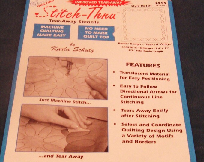Stitch Thru Tear Away Quilt Stencil Peaks and Valleys Border Design Etsy