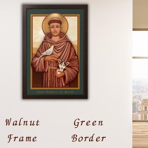St Francis of Assisi Framed Wall Art, Framed Icon Prints, Religious Icons, Saint Francis Gifts, Christian Gifts, Christian Framed Art