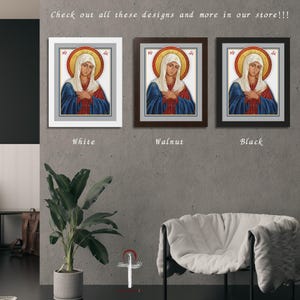 Christian Prayer Room Art, Framed Religious Icons, Christian Framed Art, Virgin Mary Art, Mary Mother of God Art, Christian Gifts, Mary Art