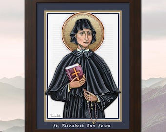 St Elizabeth Ann Seton gerahmte Kunst, katholisches christliches Geschenk