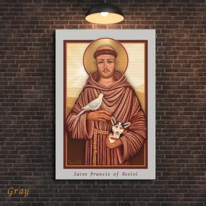 Unique St. Francis Icon for Home Decor, St. Francis of Assisi Art, Christian Wall Art, Christian Art, Christian Gifts, Christian Saint Art