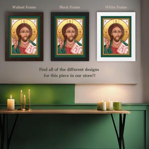Christian Framed Art, Jesus Art, Religious Icons, Christian Gifts, Religious Framed Art, Pantocrator Icon, Jesus Gifts, Christian Art