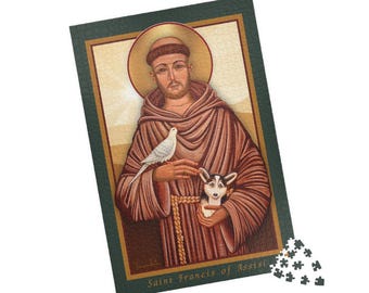 St. Francis of Assisi Puzzle, Christian Jigsaw Puzzle, Catholic Icon