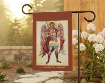 Christliche Gartenfahnen, St. Michael-Geschenk, Hausbanner, Hofdekoration, religiöses Außendekor, einzigartige Hofkunst, Hoffahne, christliche Geschenke