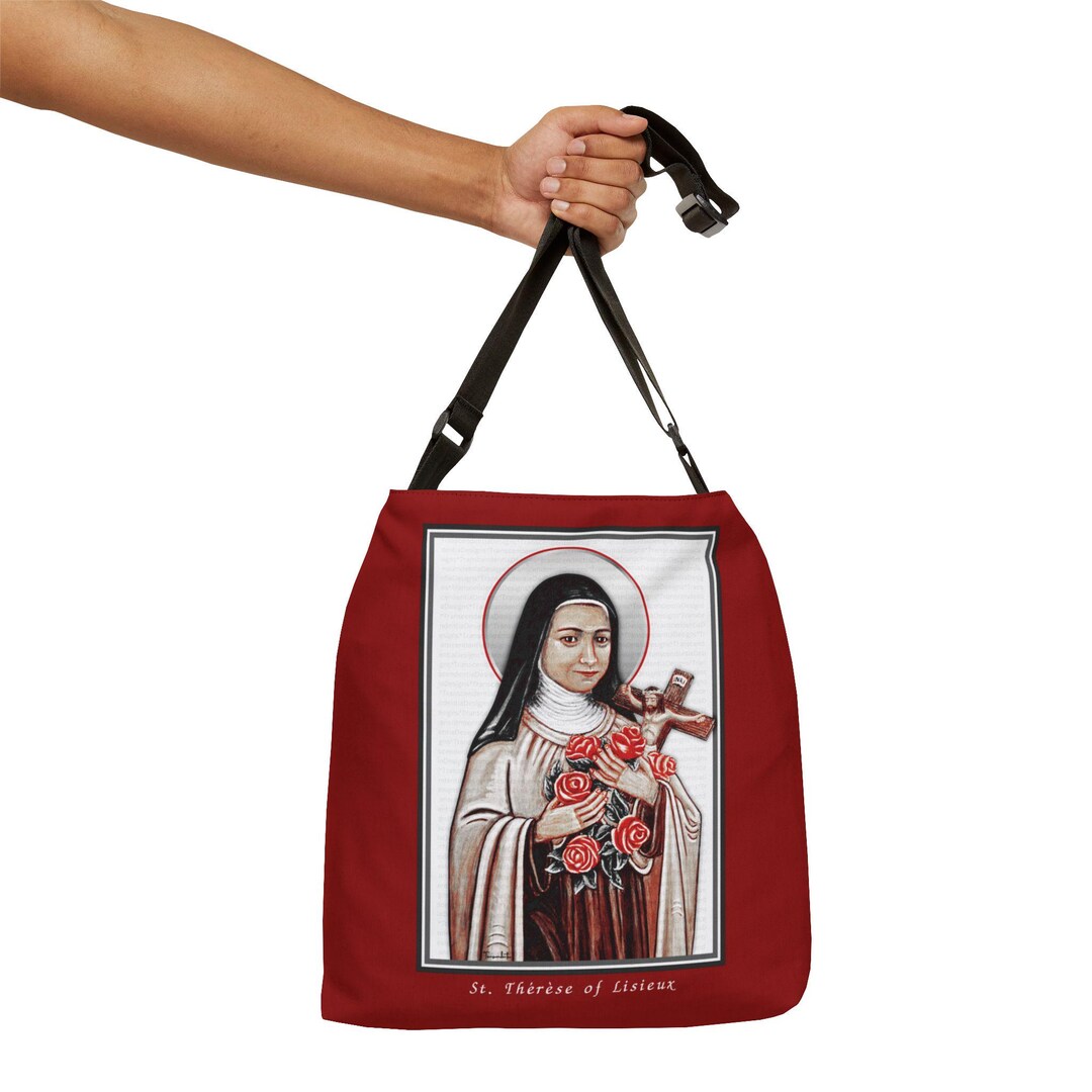 St Therese of Lisieux Red Adjustable Tote, Catholic Bags - Etsy