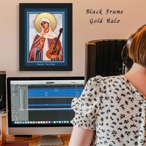 St. Cecilia Art, Saint Cecilia Gifts, Patron Saint of Musicians, Saint Art, Religious Icons, Christian Gifts, Christian Wall Art