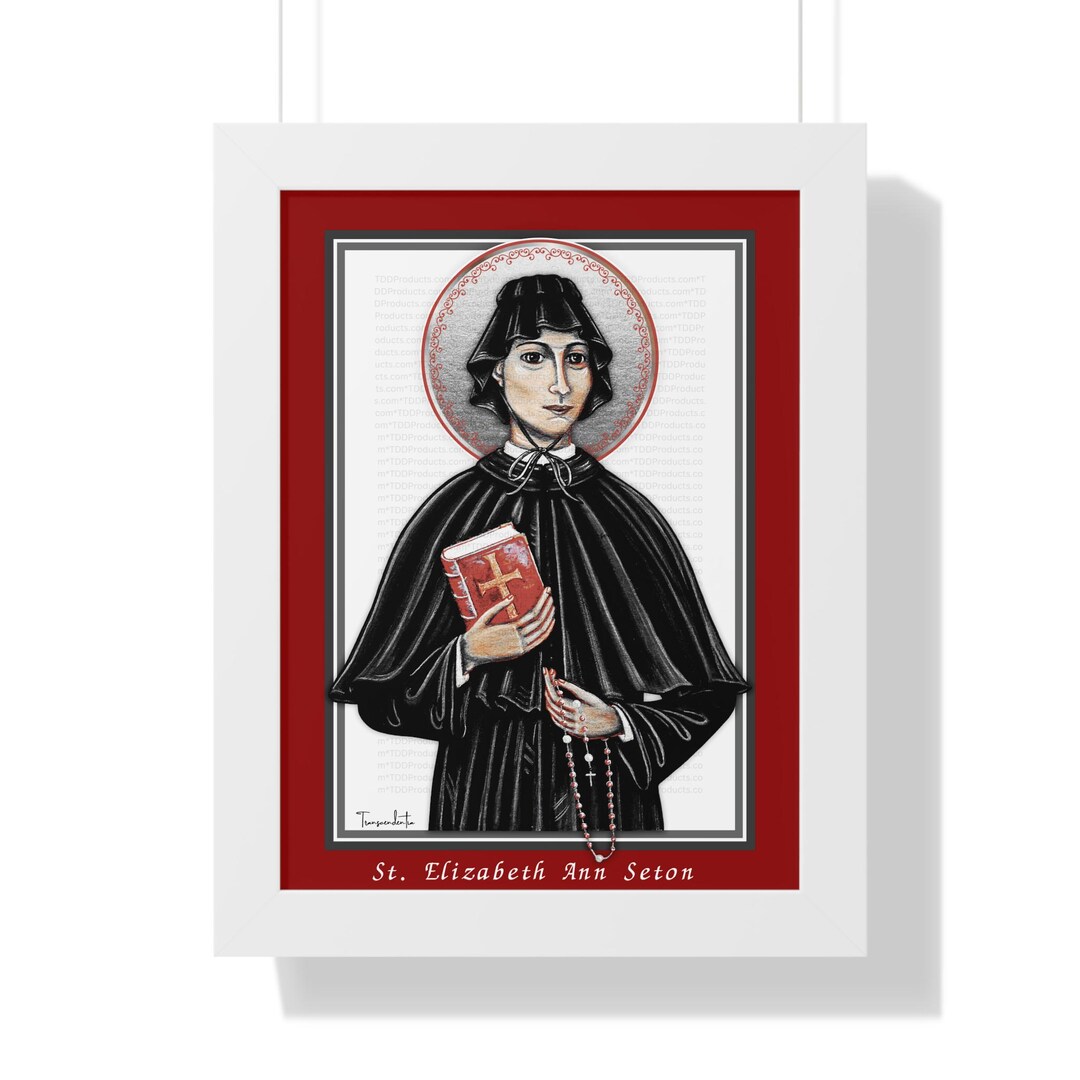 St. Elizabeth Ann Seton White Framed Avant-garde Icon Print, Catholic ...