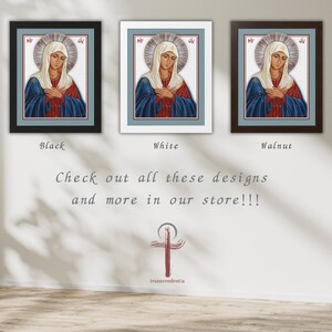 Christian Prayer Room Art, Framed Religious Icons, Christian Framed Art, Virgin Mary Art, Mary Mother of God Art, Christian Gifts, Mary Art