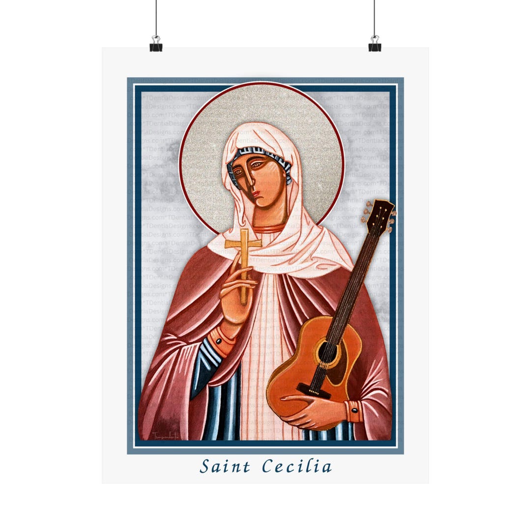 Saint Cecilia Icon Print, Christian Music Lover Gift, Catholic Saint ...