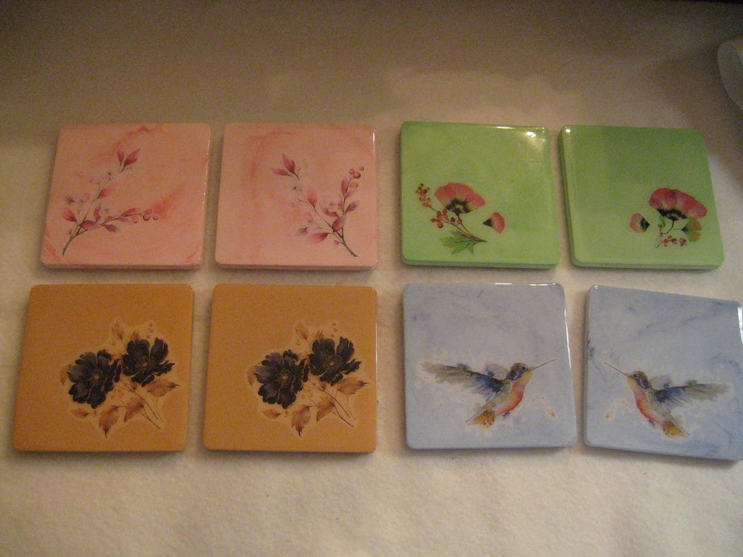 Hand Crafted Set of 2 Resin Crete / UV Resin Coasters Choice Of - Etsy