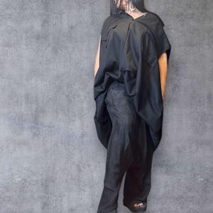 Asymmetrical Cotton Avant-Garde Tunic: Oversized Sleeveless Shirt