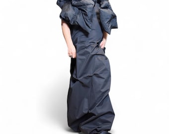 Avant-Garde Black Puffer Vest, Deconstructed Sleeveless Outerwear, Extravagant Jacket, Women Short Jacket, Asymmetric