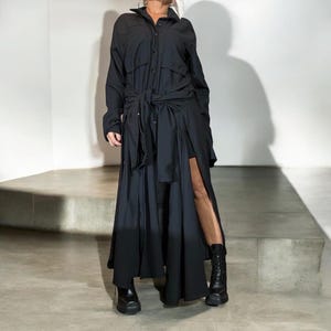 Asymmetric Cotton Tunic Dress: Avant Garde Deconstructed Shirt