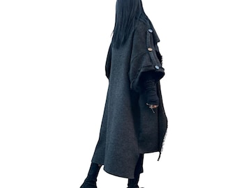 Asymmetric Knit Vest: Avant-Garde Oversize Coat