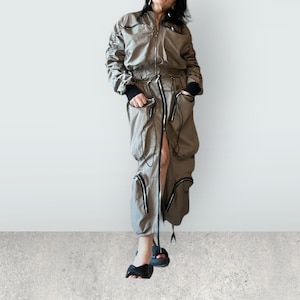 Extravagant Women&#39;s Set Skirt - Sexy Avant Garde Skirt w/ Outside Pockets & Short Jacket, Deconstructed Style