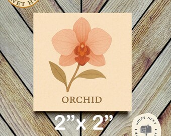 Orchid Flower Magnet: Nature Lover Fridge Decor (2x2")