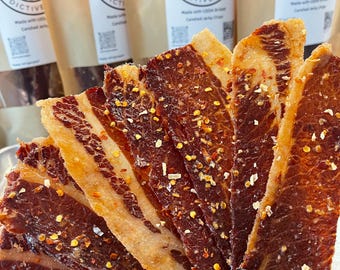Poppy's Sweet Onion Handgefertigtes, knuspriges, kandiertes Trockenfleisch vom Rind