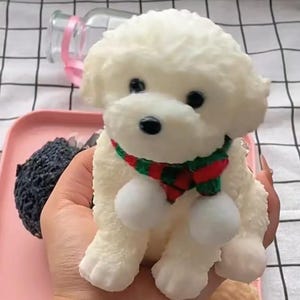 Ręcznie robiona zabawka dla psa Squishy, zabawka łagodząca stres, zabawka sensoryczna dla dzieci, puszysta zabawka łagodząca niepokój w kształcie psa, prezenty na dzień matki