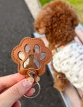 Custom Dog Memorial Keychain, Pet Hair Keepsake, Leather Paw Pouch
