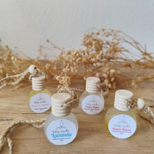 Ambientador colgante para coche 10ml. Esencias veganas y cruelty free, difusor reutilizable.