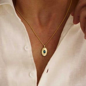 Personalisierte ovale Medaillon-Halskette für Männer, kundenspezifisches Foto-Memorial-Erinnerungs-Schmuck, Geburtstagsgeschenk für Vati-Mann, in liebevoller Erinnerung