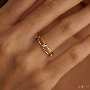 Customised  Birthstone Ring, 14K Gold Dainty Ring, Delicate Anniversary Gift for Mom, Family Gift, Grandma Gift, Christmas Day Gift for Her
