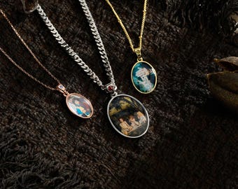 Personalized Oval Photo Necklace, Custom Photo Memorial Remembrance Jewelry, Birthday Gift for Dad Husband, In Loving Memory, Gift for Her