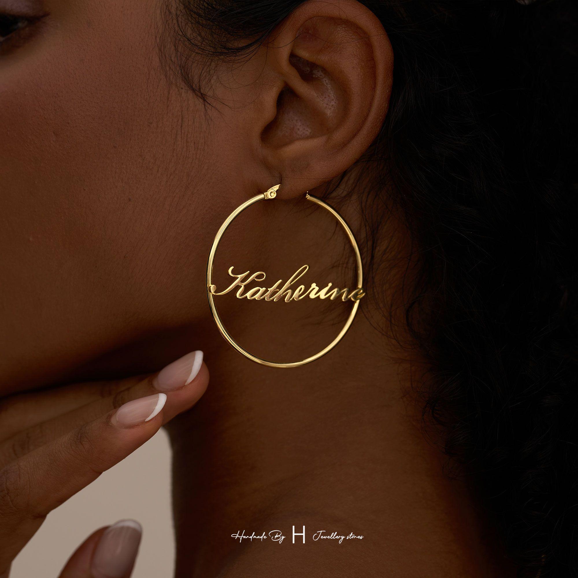 Engraved Hoop Earrings - Etsy